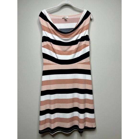 LOFT Outlet Striped Sleeveless Dress Cowl Neck Size Small - Picture 1 of 6